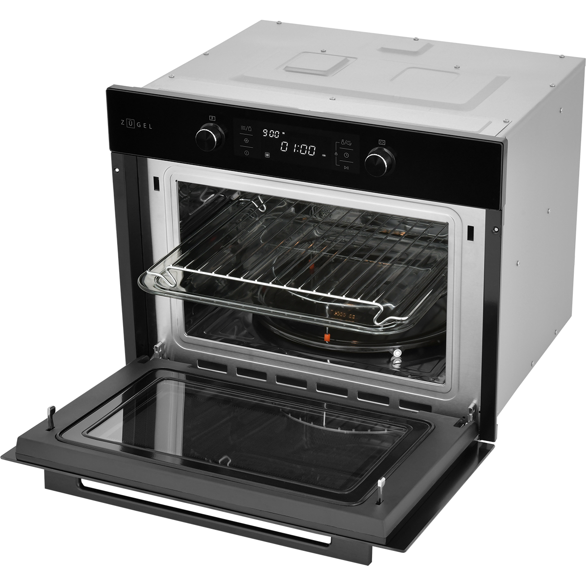 картинка Встраиваемый компактный духовой шкаф с СВЧ ZUGEL ZOE609B, черный