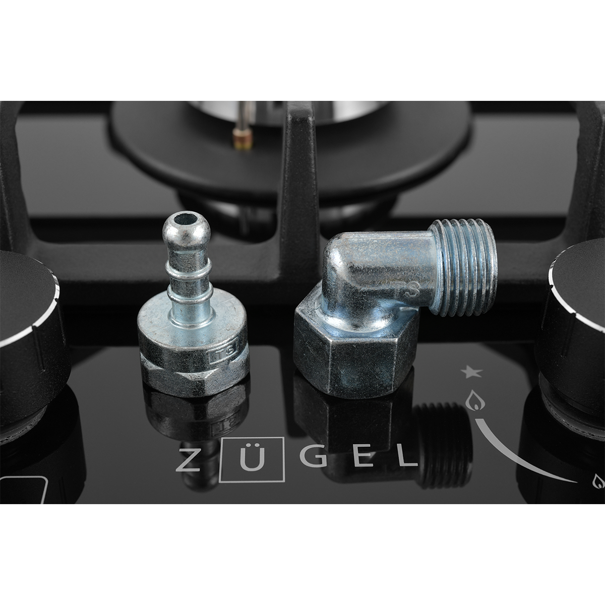 Встраиваемая газовая варочная панель ZUGEL ZGH292B, черная