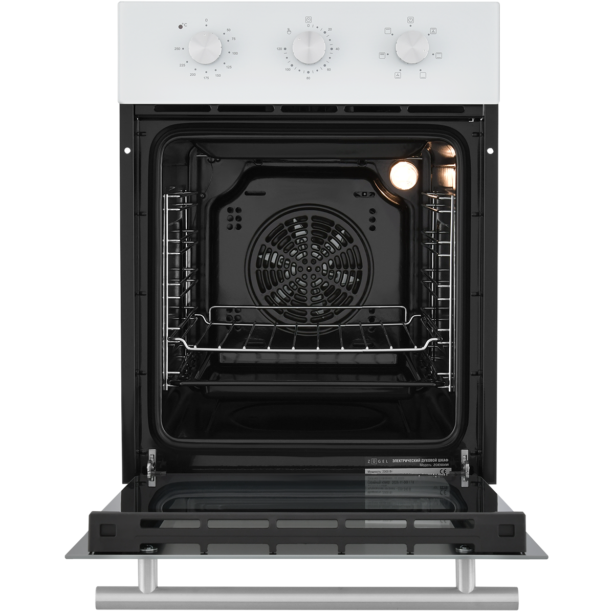 Встраиваемый электрический духовой шкаф ZUGEL ZOE604W, белый
