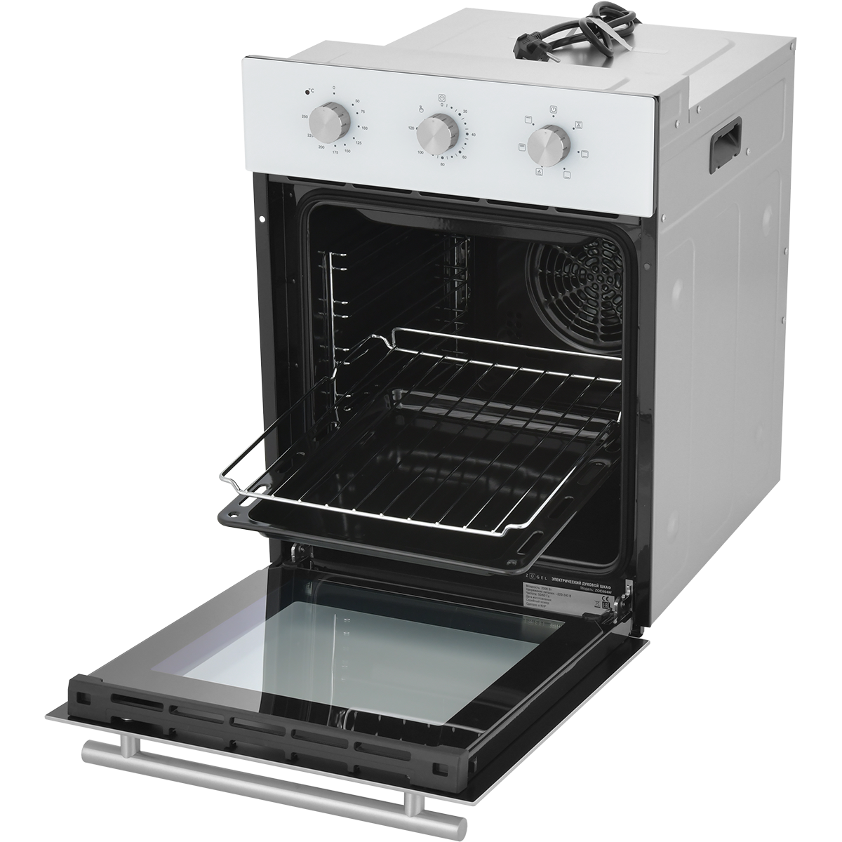 Встраиваемый электрический духовой шкаф ZUGEL ZOE604W, белый