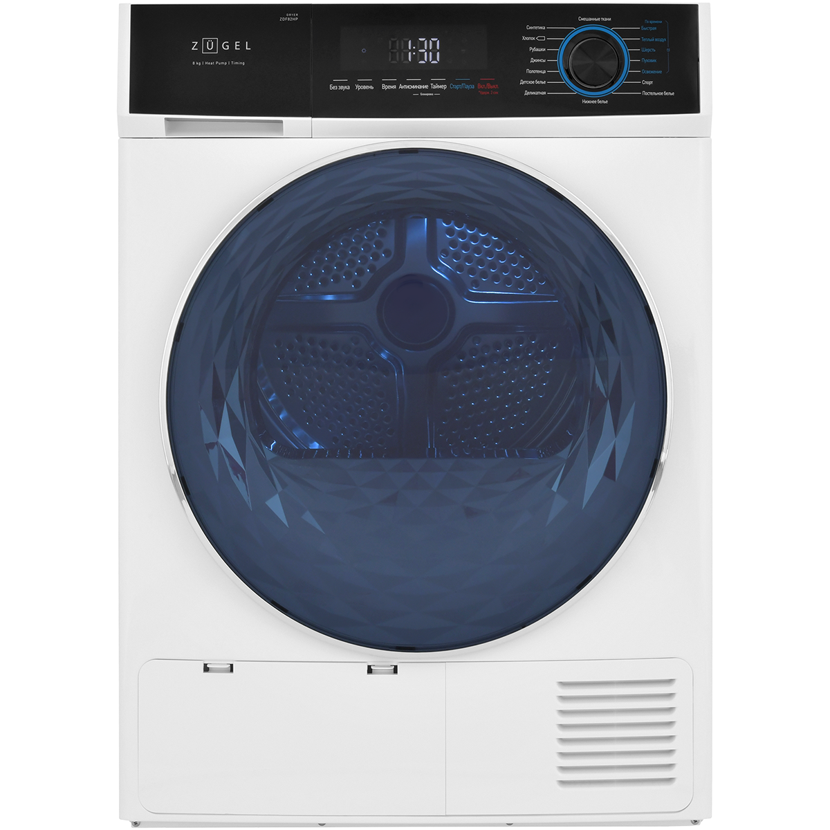Сушильная машина ZUGEL ZDF82HP Heat Pump, белая