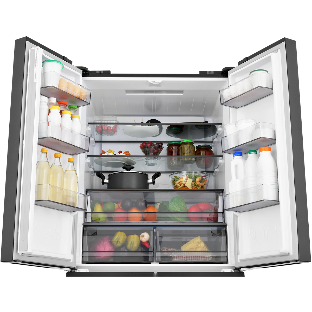Холодильник Cross Door ZUGEL ZRCD430B, чёрная сталь
