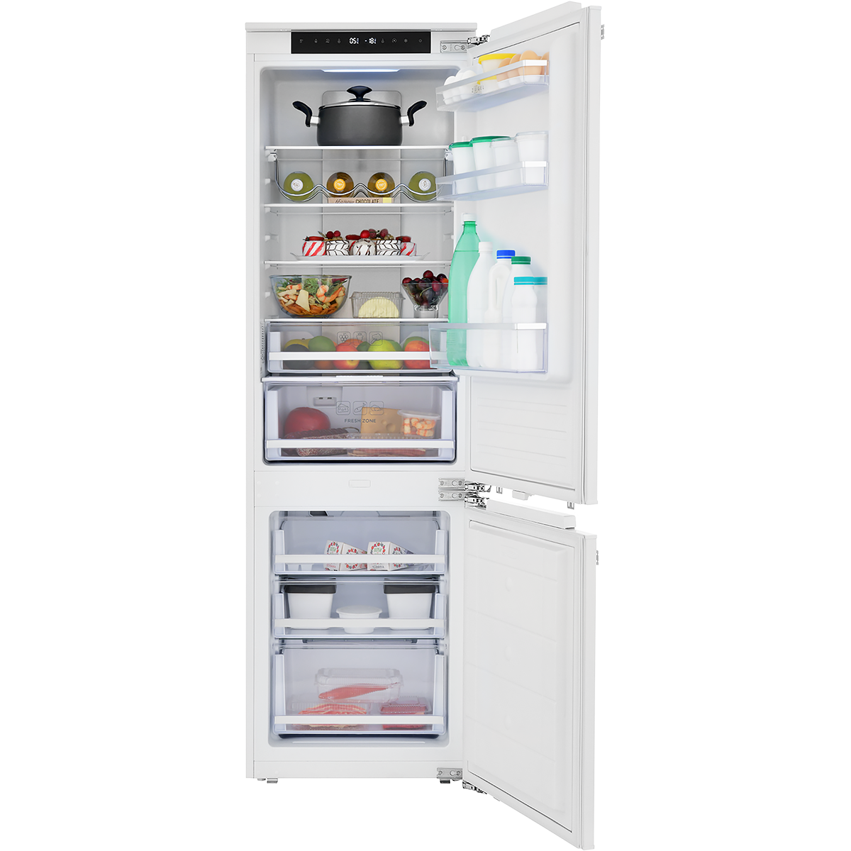 Встраиваемый двухкамерный холодильник ZUGEL ZRI1760FNF (Full No Frost, Inverter)