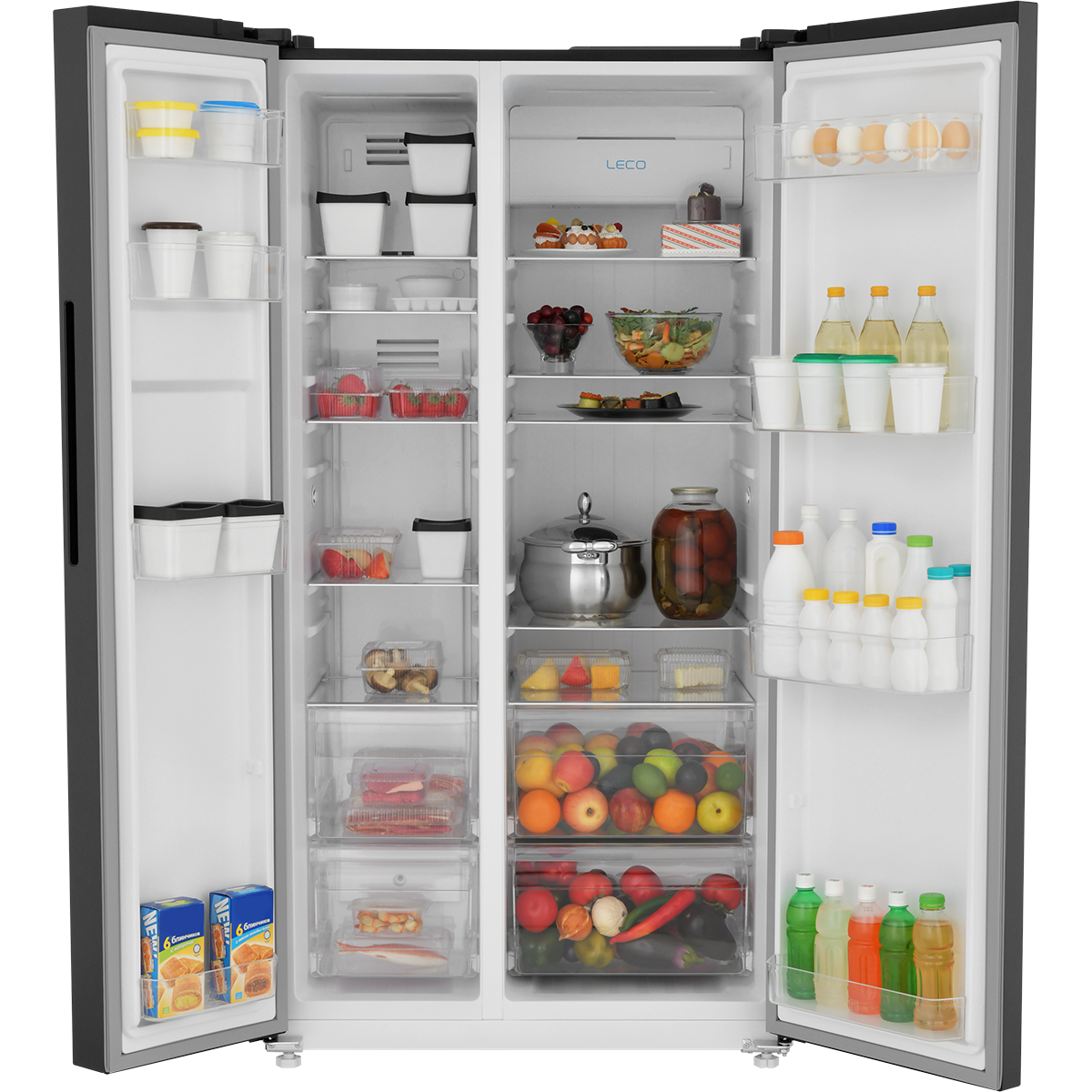 картинка Холодильник Side-by-Side ZUGEL ZRSS630B, чёрная сталь