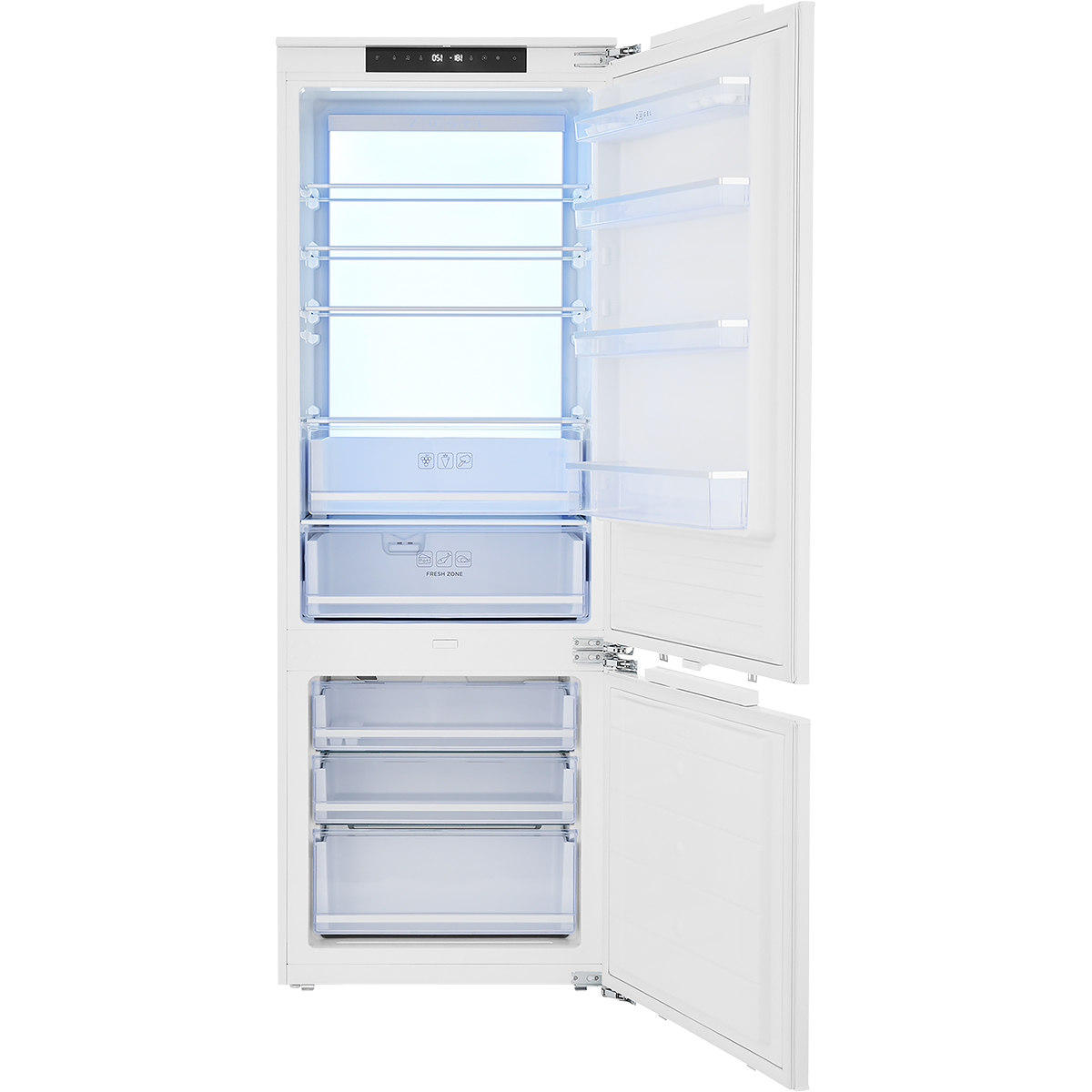 Встраиваемый двухкамерный холодильник ZUGEL ZRI2070FNF (Full No Frost, Inverter)